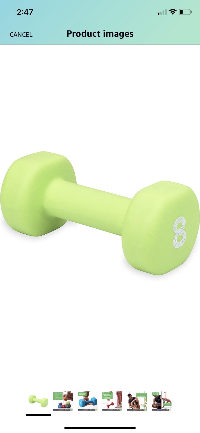 8lb Dumbbell Hand Weight Single