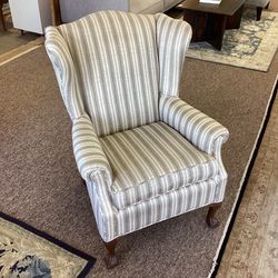 Sparkly Striped Wingback Accent Chair