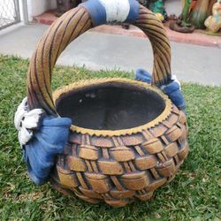 New Concrete Basket Pot For Plant Garden