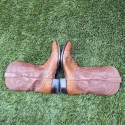 Women’s Tecovas smooth Ostrich exotic boots 12 1/2 D Luxury designer Western