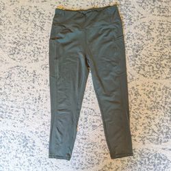 Reebok Women's Athletic Leggings, Green, XL