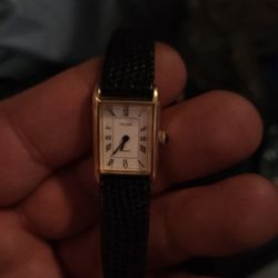 Vintage Rare 90’s Pulsar Tank Roman Numerals Sapphire Crown 20mm Womens Watch