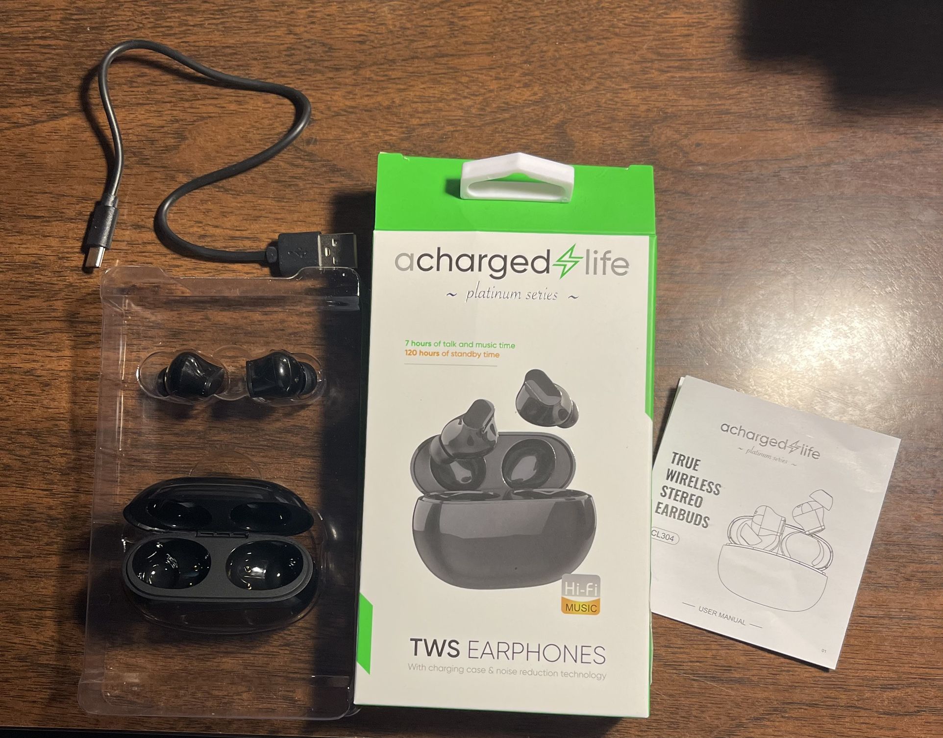 4 Piece Wireless Earbuds - 7 Hours Of Talk And Music Time