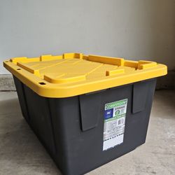 27 Gallon Heavy Duty Black and Yellow Storage Box