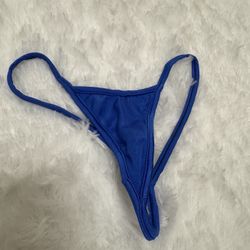 New small satin blue g string bikini bottom festival dance dancer rave swimsuit