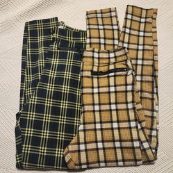 Urban Outfitters Women’s Plaid Ankle Pants, High Waisted, Size 4