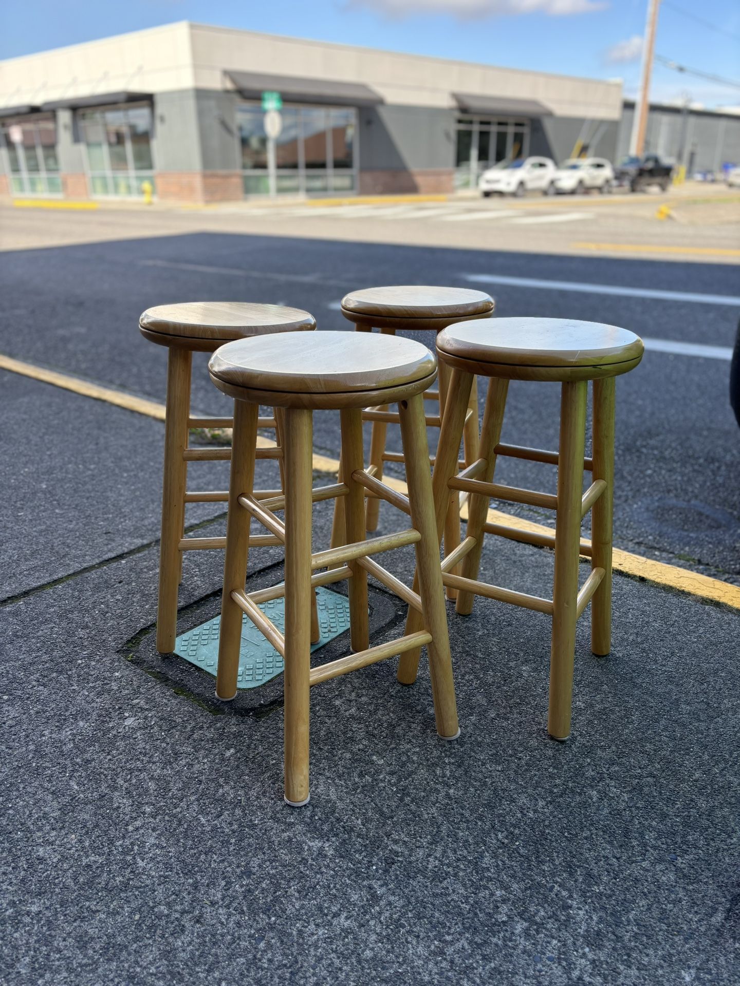 Swivel Wooden Stools X 4
