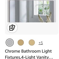 New 4- Light Chrome Bathroom Light With Frosted Glass 