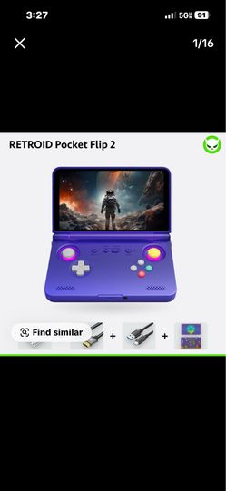 Retroid Pocket Flip 2【Ready to Use】Handheld Console SD865【Buy 1 Get 1 Multi-port Adapter+1 8K Projection Cable+1 Type-C Cable+1 Set of Customized Skin
