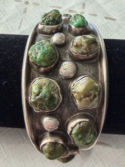 Vintage Raw Green Turquoise Cuff