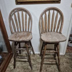 Swivel Wood Bar Stools 