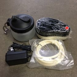 New in box $20 mini airbrush compressor with glass cleaning pot air hose 