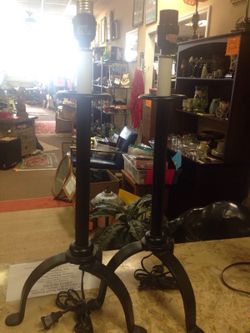 Two Metal Table Lamps (No Shades)