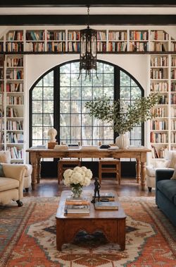 Rustic wood Library table