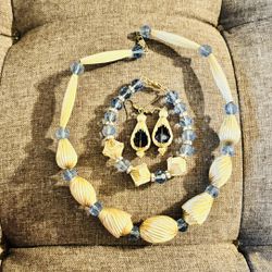 Blue And Gold Jewelry Set 