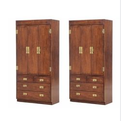 Oak Cabinets/Armoires (Henredon Scene One) Pair