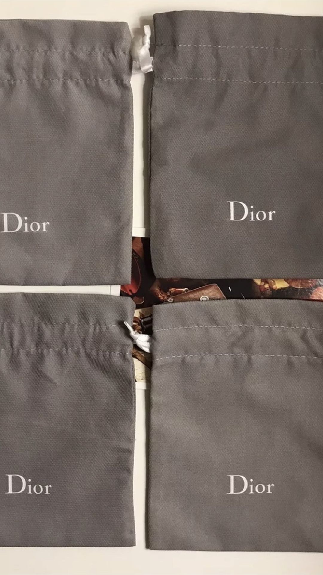 4*NEW DIOR GRAY STORAGE cover/pouch/dust bagSmall DUST BAG Brand New NWOB