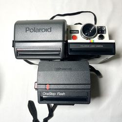 Polaroid Vintage Vtg Flash Land Cameras Lot of 3 Untested Very Clean Used