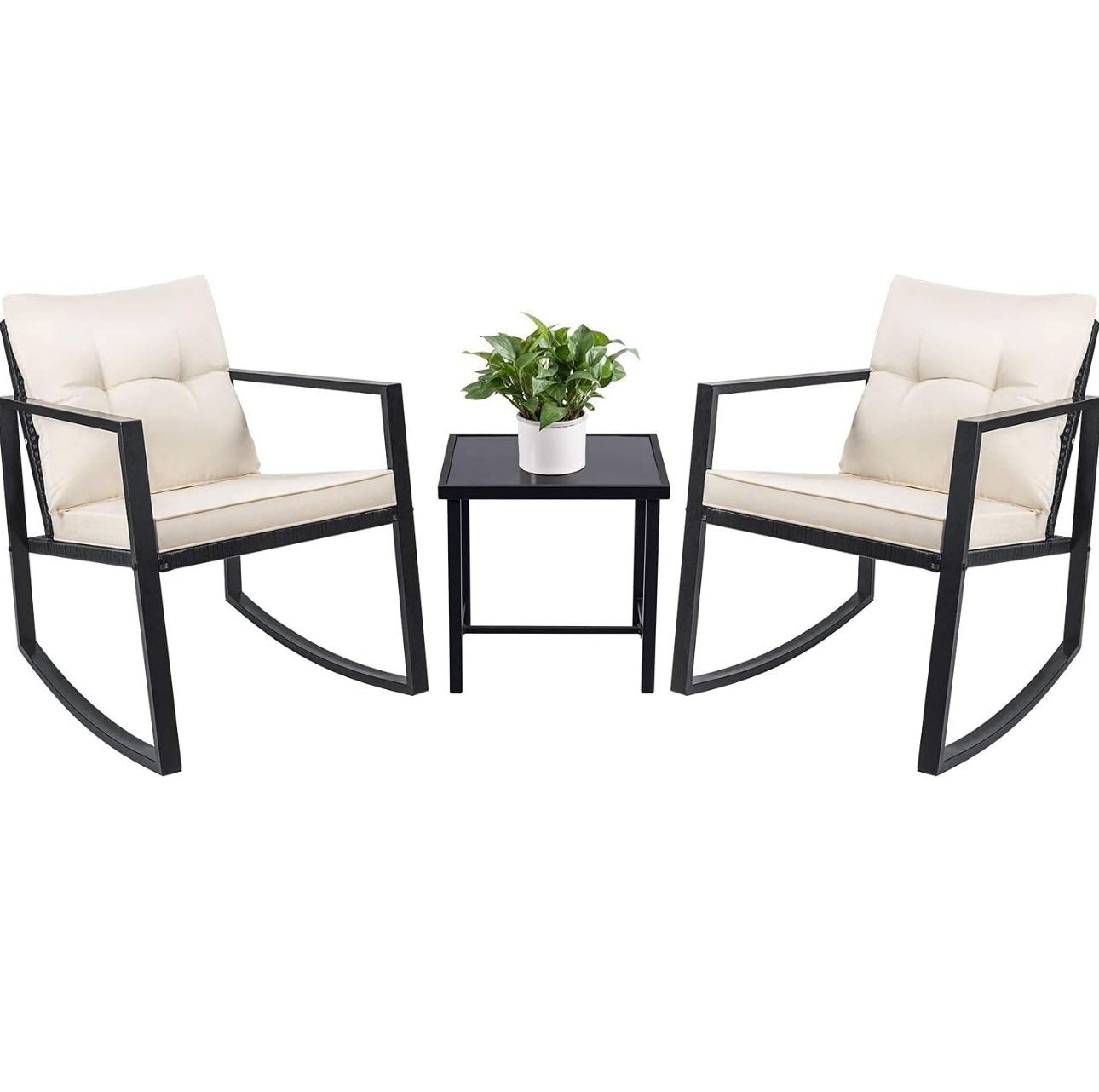 Outdoor Rocking Chairs And Glass Top Table Free Shipping Or Local Pickup In Savannah 