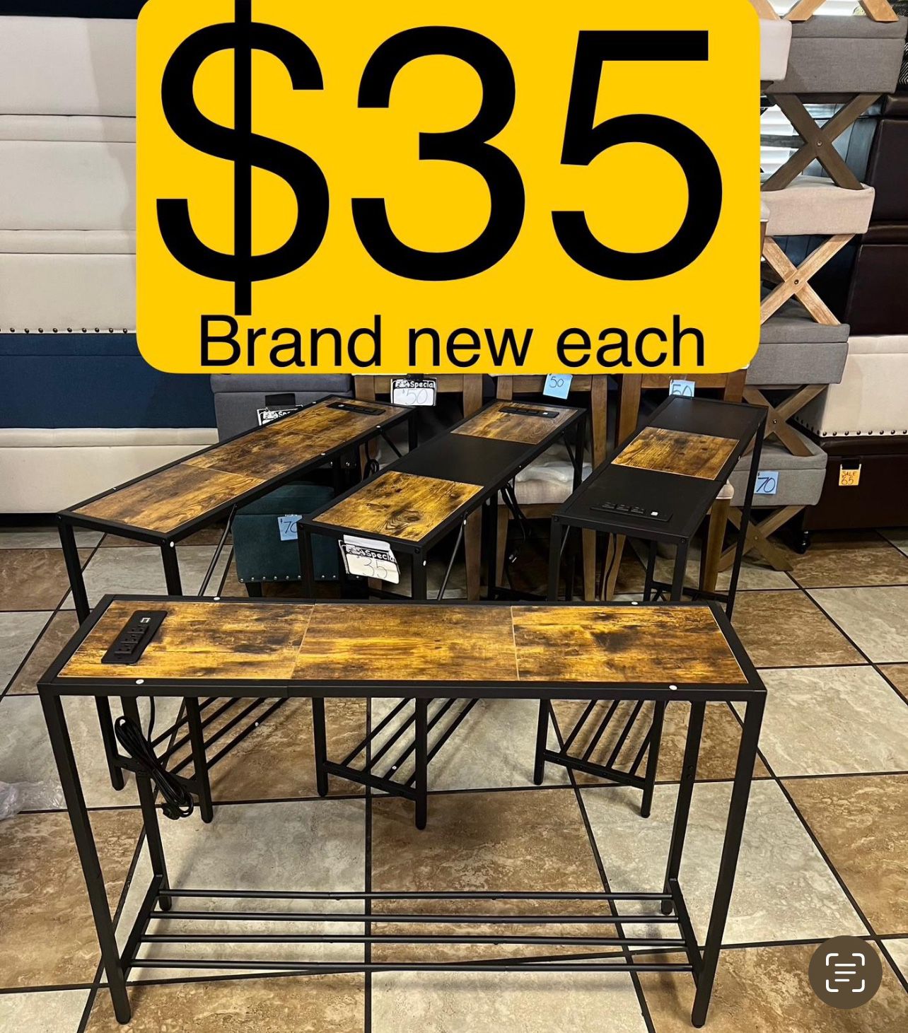 $35 out the door / Console Tables with plus and usb port 