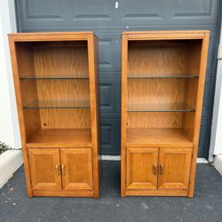 Pair of Solid Wood Bookcases by Hammary | Made in North Carolina, USA