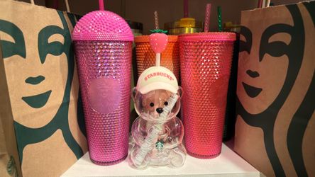 STARBUCKS LIMITED EDITION 2026 PINK BEARISTA GLASS COLD CUP
