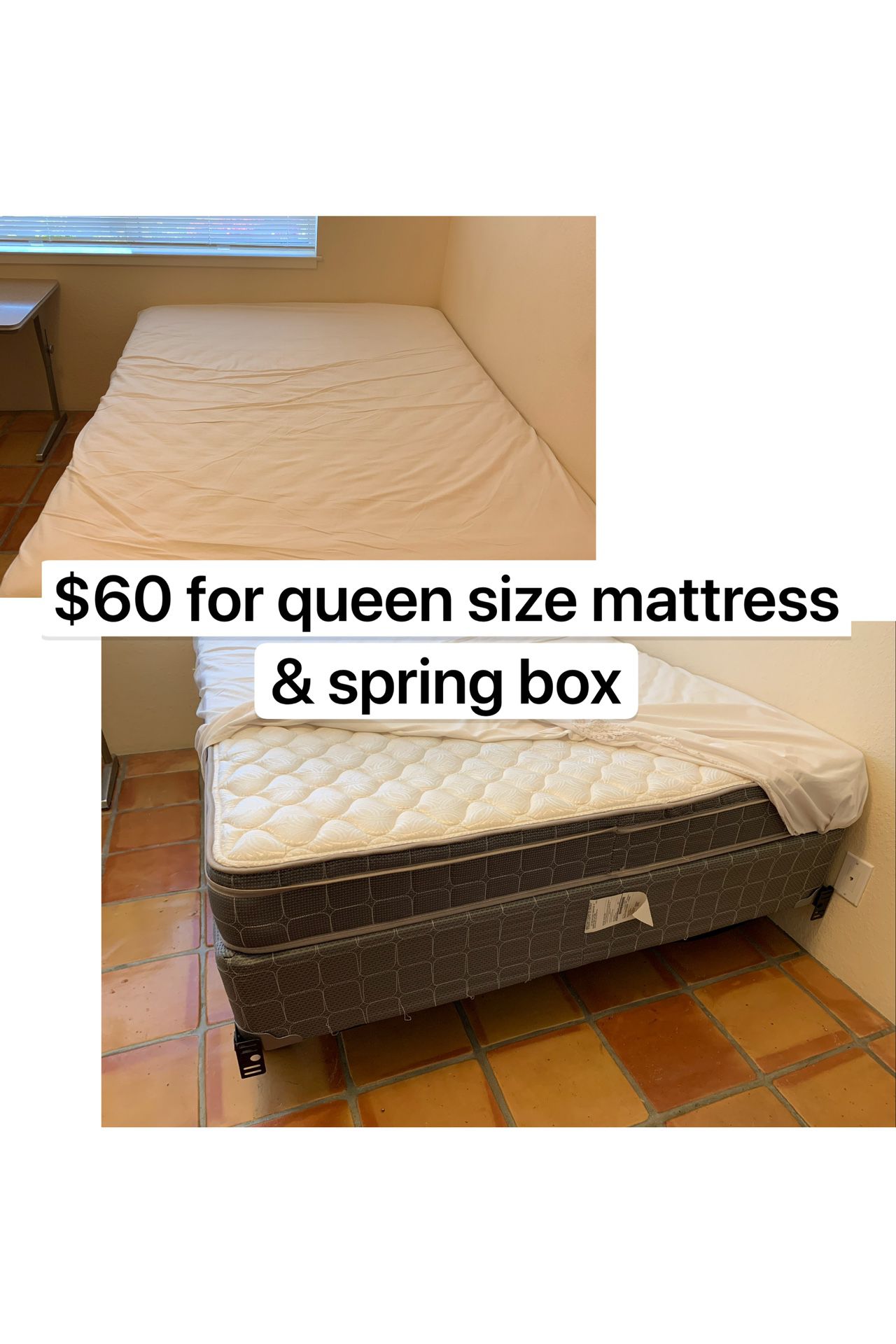 Queen size mattress and spring box