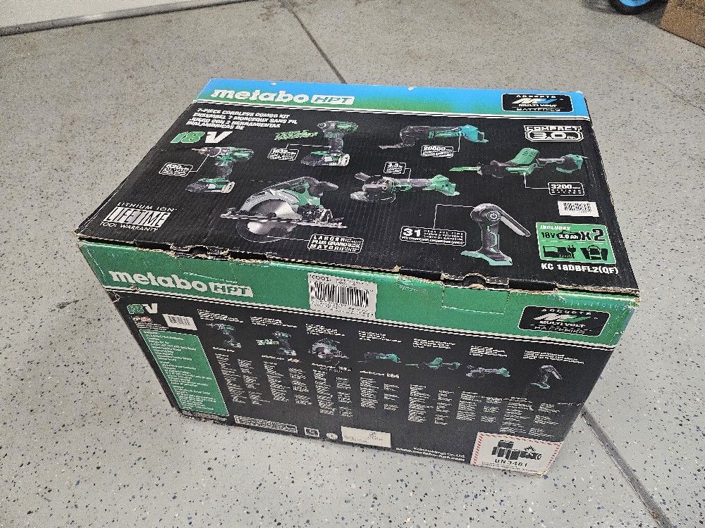 Metabo HPT 7-Tool 18-Volt Brushless Power Tool Combo Kit, BRAND NEW