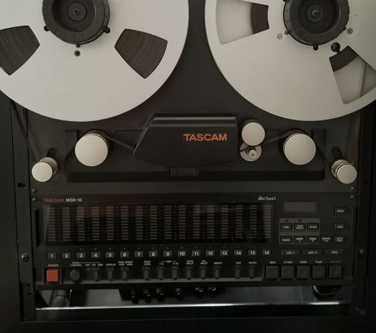 TASCAM MSR 16 And MACKIE 24/8 MIXING CONSOLE WITH REMOTE, ROLLING CART, SNAKE CABLES REEL TO REELS AND MORE