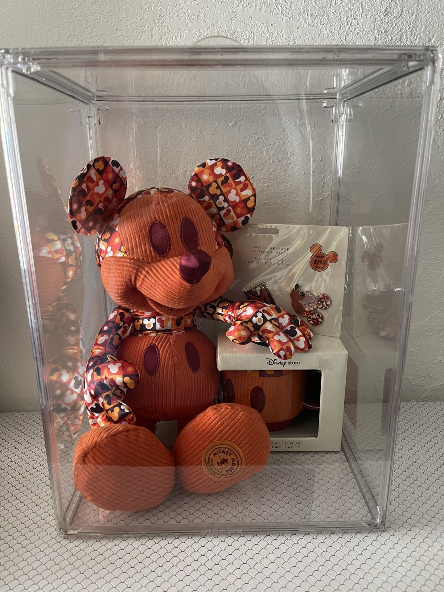 Disney Mickey Mouse 90th Anniversary Memories July Plush Pin and Mug Set Limited Release