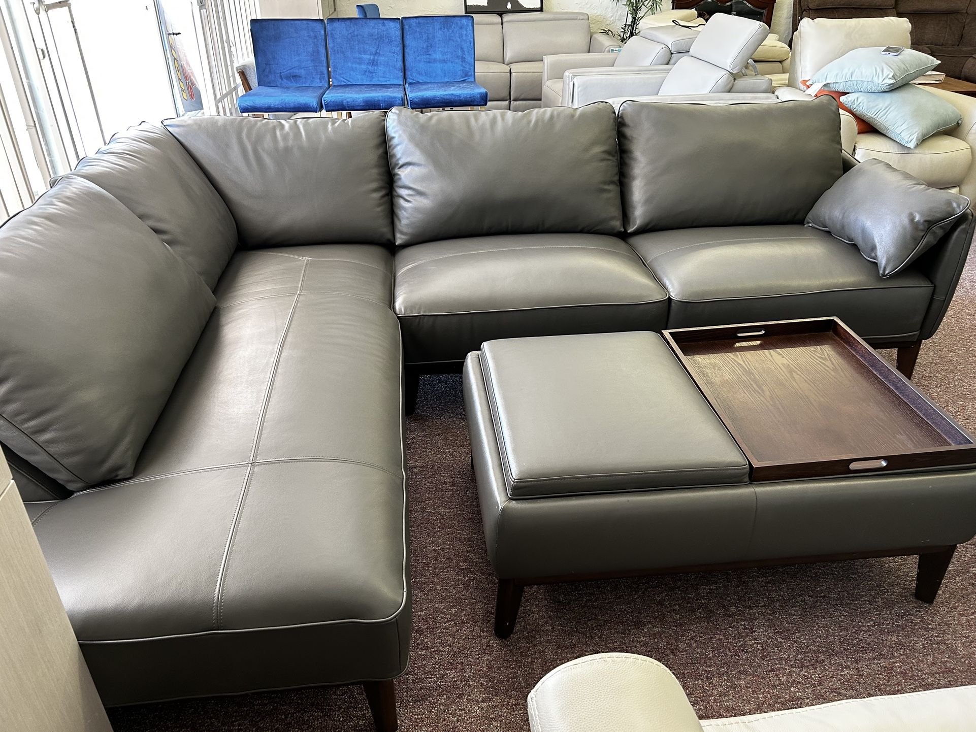 Jollene Leather 2 Pc Sectional