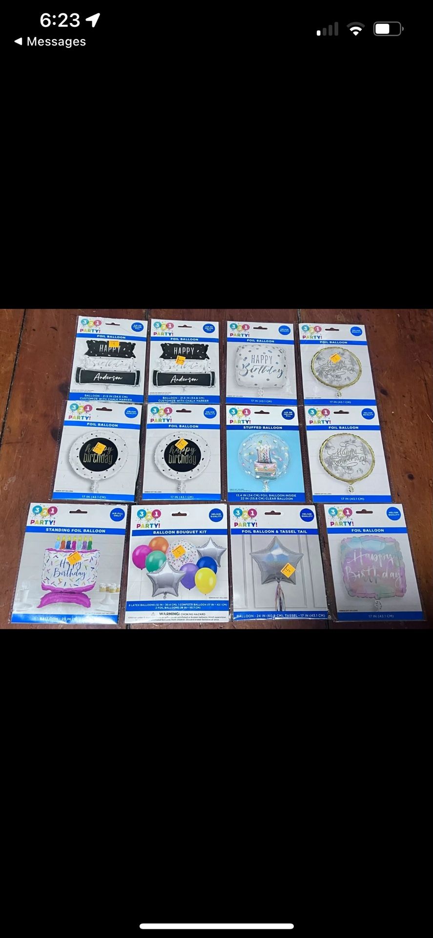 Assorted Lot, Foil Balloons (Adults, Birthday, Special Occasion)- 12 Balloon Lot