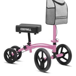 COSYWILL Steerable Knee Scooter,Economy Knee Walker,Pink