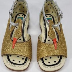 Gucci Gold Swan & Silver Sandals for Girls - Stunning