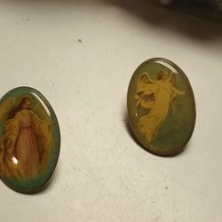 Vintage Lot Of 2 Guardian Angel Pins