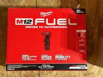 M12 FUEL 12V Li-Ion Brushless 1/4 in. Right Angle Die Grinder Kit w/ (2) 2.0Ah Batteries