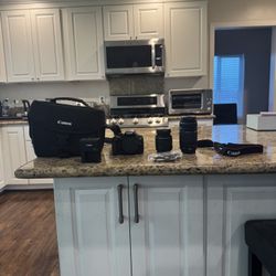 Canon Rebel T6 With Kit Lens And Long Zoom Lens 