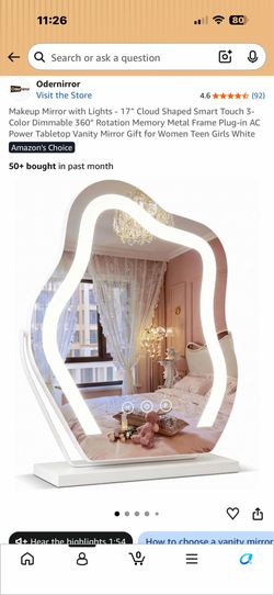 Cloud mirror - 3 light setting vanity mirror