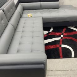 Izzy Grey Sectional 💥Only $54 Downn Payment 👍 Financing Available,Same Day Delivery 