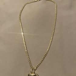 18 Karat Real Gold Necklace Woth Prada Pendant 