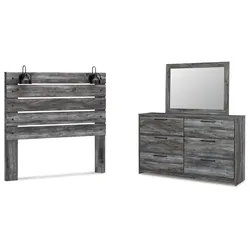 Baystorm Queen Panel Headboard with Mirrored Dresser Half-Price Special