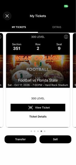 Miami Hurricanes vs Florida State Football Ticket