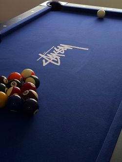 Stussy “inspired”Pool Table with Blue Felt