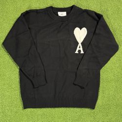 Ami Paris Black Knit Sweater - Size Medium Like New