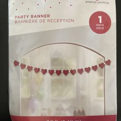 Valentines Day Party Banner, Red, 7.9ft, 2.40m.