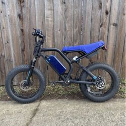 Custom Super73 S2 Electric Motorbike - RockShox Upgrade - Blue/Black
