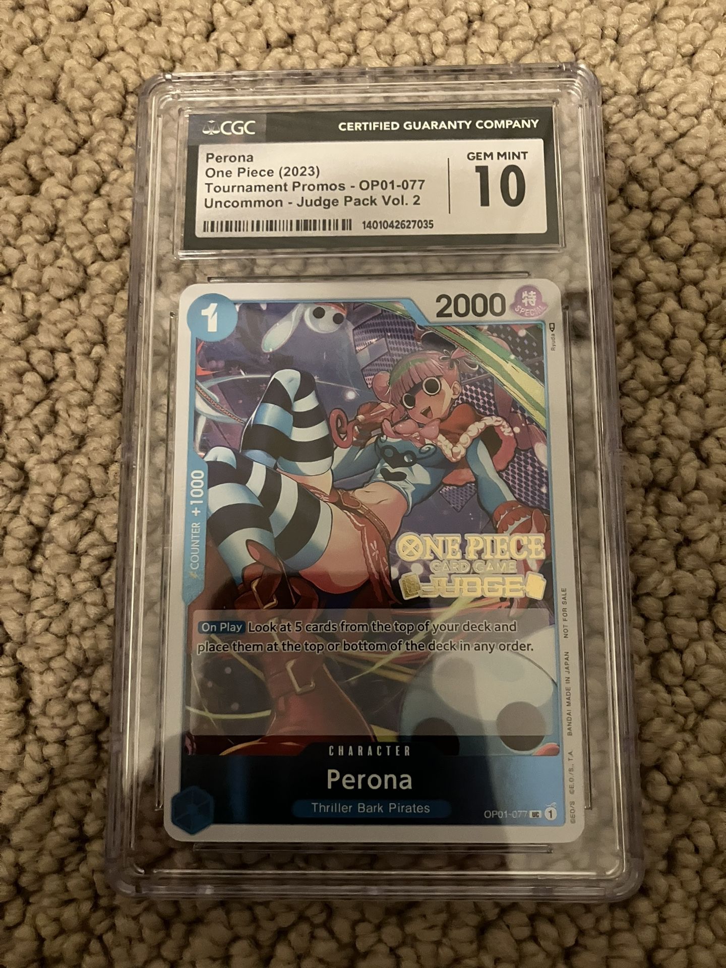 Perona Judge Card CGC 10