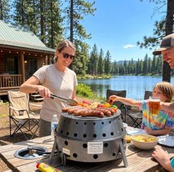 Like New - Volcano 2 Collapsible Grill Stove - Charcoal and Wood