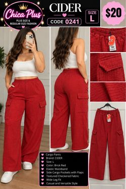 Cider Brick Red Cargo Pants Size L