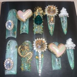 Jade Ice Cream Press On Nails